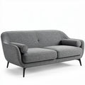 Mid-century modern two-seater sofa with fabric upholstery in gray 180 x 80 x 75cm