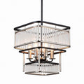 Modern industrial pendant light fixture with glass and metal design 20 x 20 x 30cm