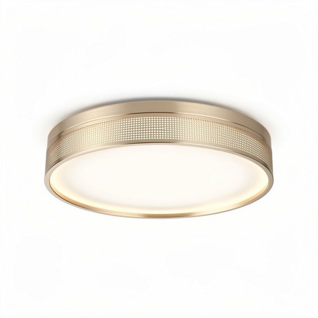 Modern round led ceiling light fixture in gold finish 30 x 30 x 5cm