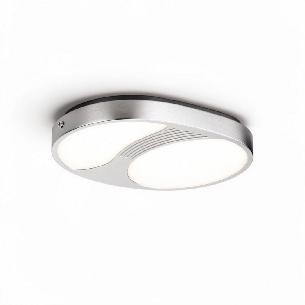 LED flush mount ceiling light fixture in brushed nickel finish 20 x 10 x 5cm