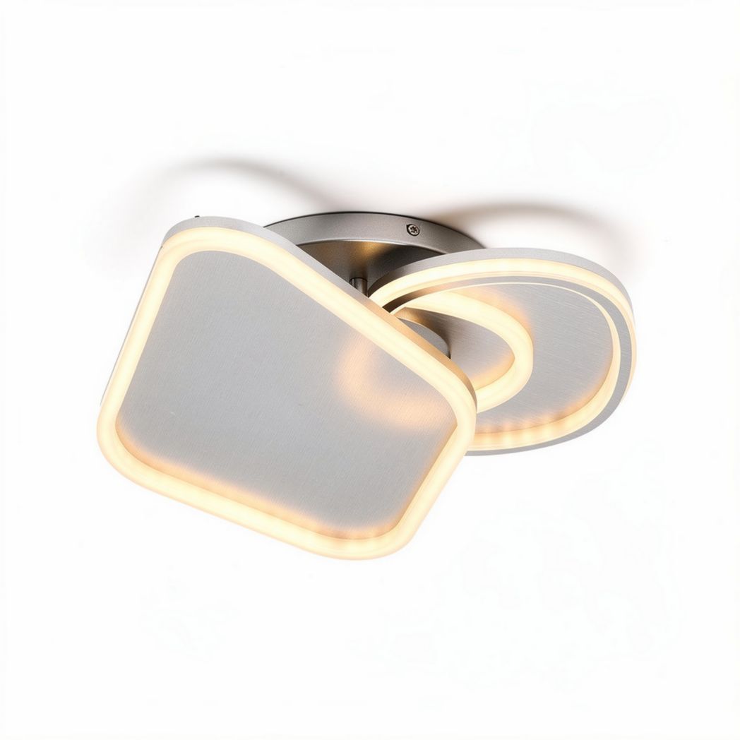 Modern ceiling light fixture with curved design and LED illumination 20 x 20 x 10cm