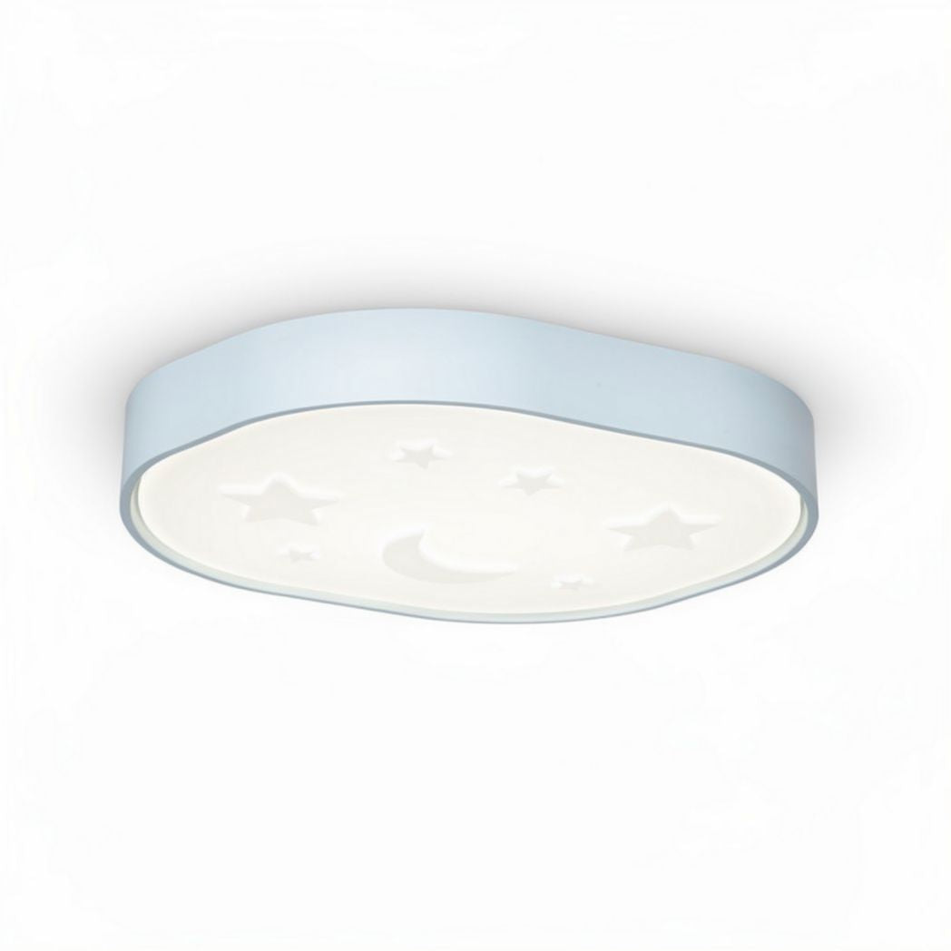 Ceiling light fixture with star and moon design in white 40 x 30 x 8cm