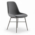Gray fabric dining chair with metal legs for home and office use 45 x 50 x 80cm